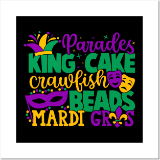 King Cake Beads Mardi Gras Posters and Art